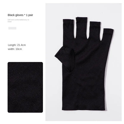 UV Protection Nail Art Glove - Anti-Radiation Gloves for Gel Nail UV LED Lamp Tools, Protects During Nail Art