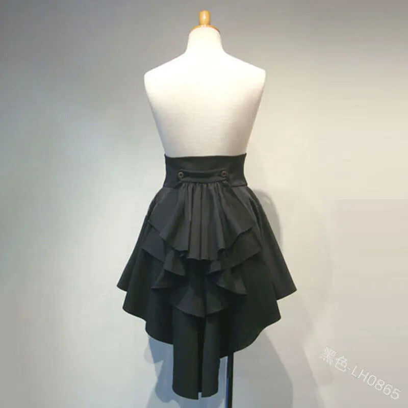 Women’s Lolita Gothic Punk Skirt – Waist-Up Bandage Irregular Hem Halloween Costume