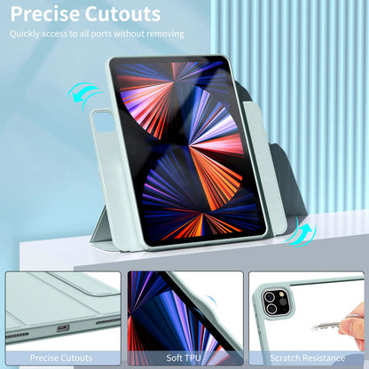 ZOYU Magnetic Case for iPad - Fits Air 4/5 10.9", Pro 11/12.9", Mini 6, 10.2" 7th-9th Gen - 360° Rotatable Detachable Back Case