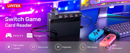 Unitek D1100A Game Card Reader for Nintendo Switch OLED — One-Button Multi-Game Switcher Adapter Accessory