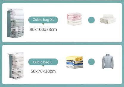 No-Pump Vacuum Storage Bags – Large Plastic Compression Bags for Clothes, Blankets & Travel Accessories