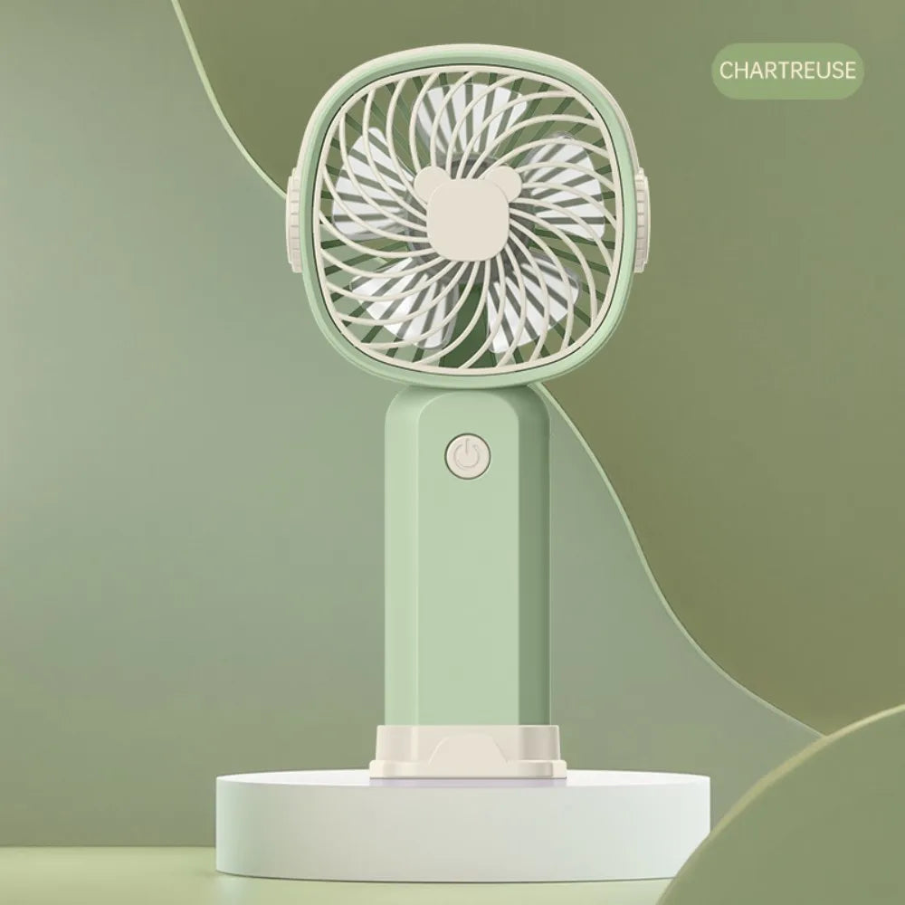 Portable Mini USB Fan – Handheld & Desktop Fan with Phone Holder, 3-Speed Adjustable Wind, Long Battery Life, Multi-Function Cooling Fan
