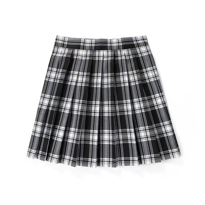 Women’s High Waist A-Line Skirt – Summer Harajuku Style Black Mini Pleated School Girl Uniform