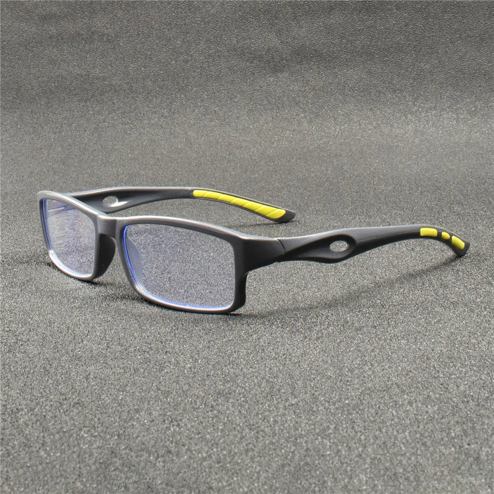 5PCS Sport Style Anti-Blue Light Reading Glasses – Rectangular Full Rim Non-Prescription Eyewear with PC Frame