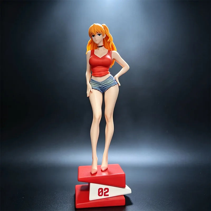Asuka Langley Summer Anime Figure - 22cm Collectible GK Statue for Desktop Decor & Adult Collectors