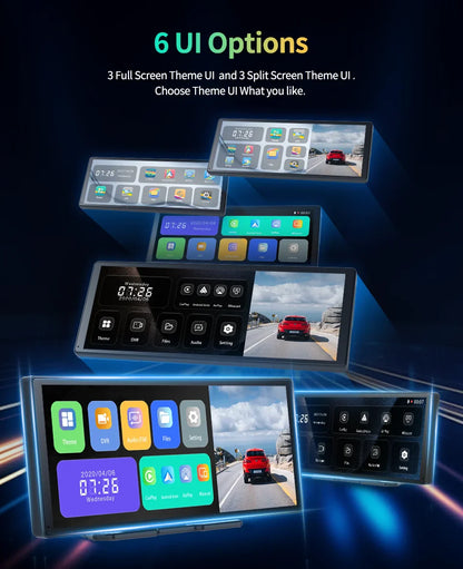 11.3" Imagebon H50 Dash Cam — 4K, 3-Channel, ADAS, Wireless CarPlay & Android Auto, Time-Lapse & 24H Parking Monitor Black Box