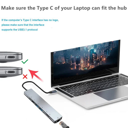 USB-C Hub Thunderbolt 3 Docking Station Splitter – Laptop Adapter for MacBook Air M1 & iPad Pro