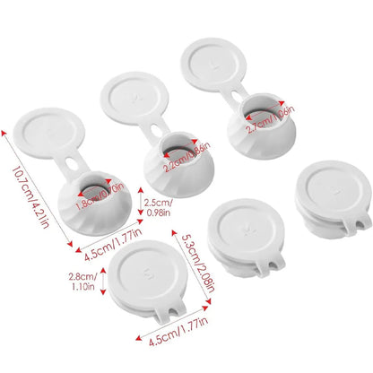 3/6PCS Bottle Emptying Caps with Adapters – 3 Sizes Inverted Flipping Bottle Transfer Connectors