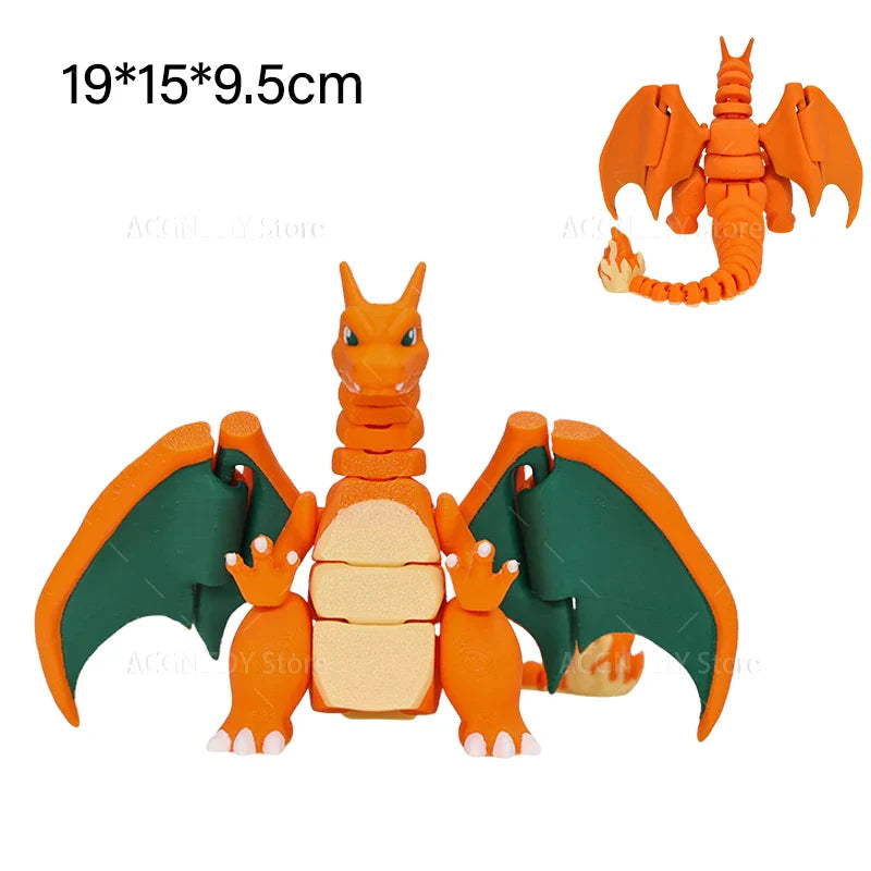 3D Printed Mega Charizard X Figure — Anime Dragon Egg Action Model Toy
