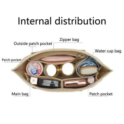 Felt Insert Bag for Longchamp Handbag - Liner Bag Felt Cloth Makeup Organizer - Portable Travel Purse Insert Support