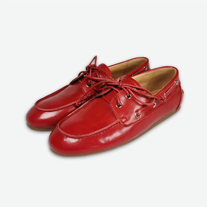 QUTAA 2025 Women’s Fashion Flats — Cow Leather Spring Ballet Loafers, Lace-Up Round Toe Casual Shoes, Sizes 34-41