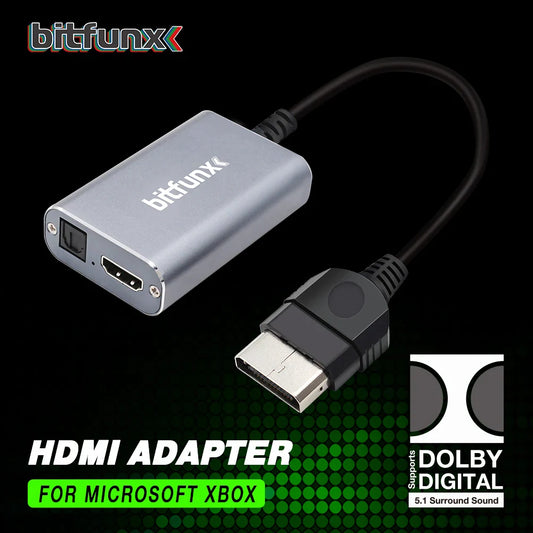 Bitfunx HDMI Adapter for Xbox Classic – Retro Gaming HD Cable with 5.1 Dolby Digital Surround Sound Support
