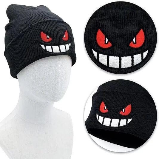 Anime Embroidered Knitted Cap - Unisex Cartoon Hat for Adults & Kids, Halloween Cosplay & Christmas Gift