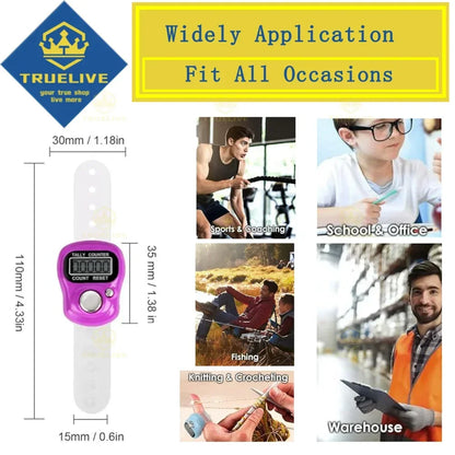 1/3/5PCS Mini Digital Finger Counter – Electronic Tally Clicker Ring for Knitting, Rows, Stroke & More