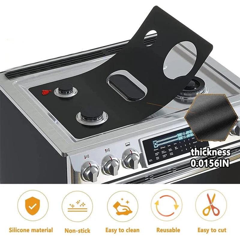 5-Hole Gas Stove Protector Pads – Reusable Non-Stick Anti-Oil Burner Covers for Stovetop Protection