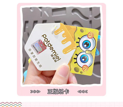 Potdemiel Anime Pink SpongeBob & Patrick Star Kawaii Plush Keychain — Cosplay Stuffed Keyring Gift for Kids