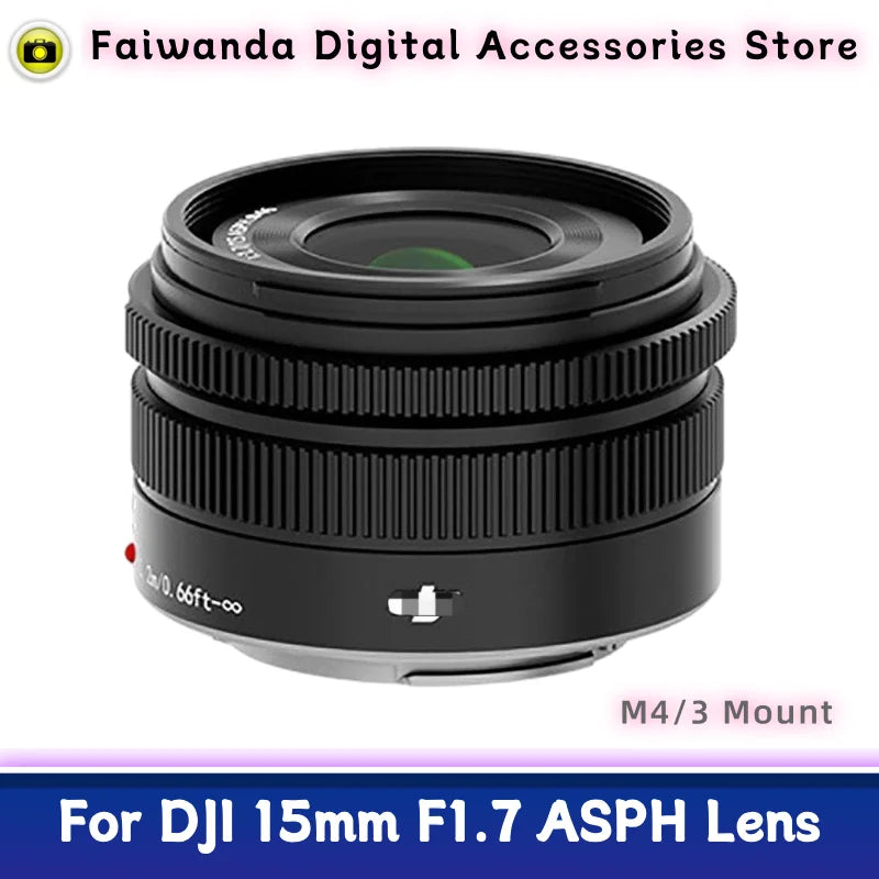 Original DJI 15mm F1.7 M4/3 Mount Lens – Wide-Angle Mirrorless Lens for Panasonic