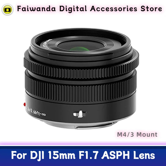 Original DJI 15mm F1.7 M4/3 Mount Lens – Wide-Angle Mirrorless Lens for Panasonic