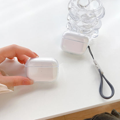 Clear Soft TPU Earphone Case for AirPods 1/2/3/4 & Pro/Pro 2 — Shockproof Cover with Lanyard Strap for AirPods 4 Charging Case