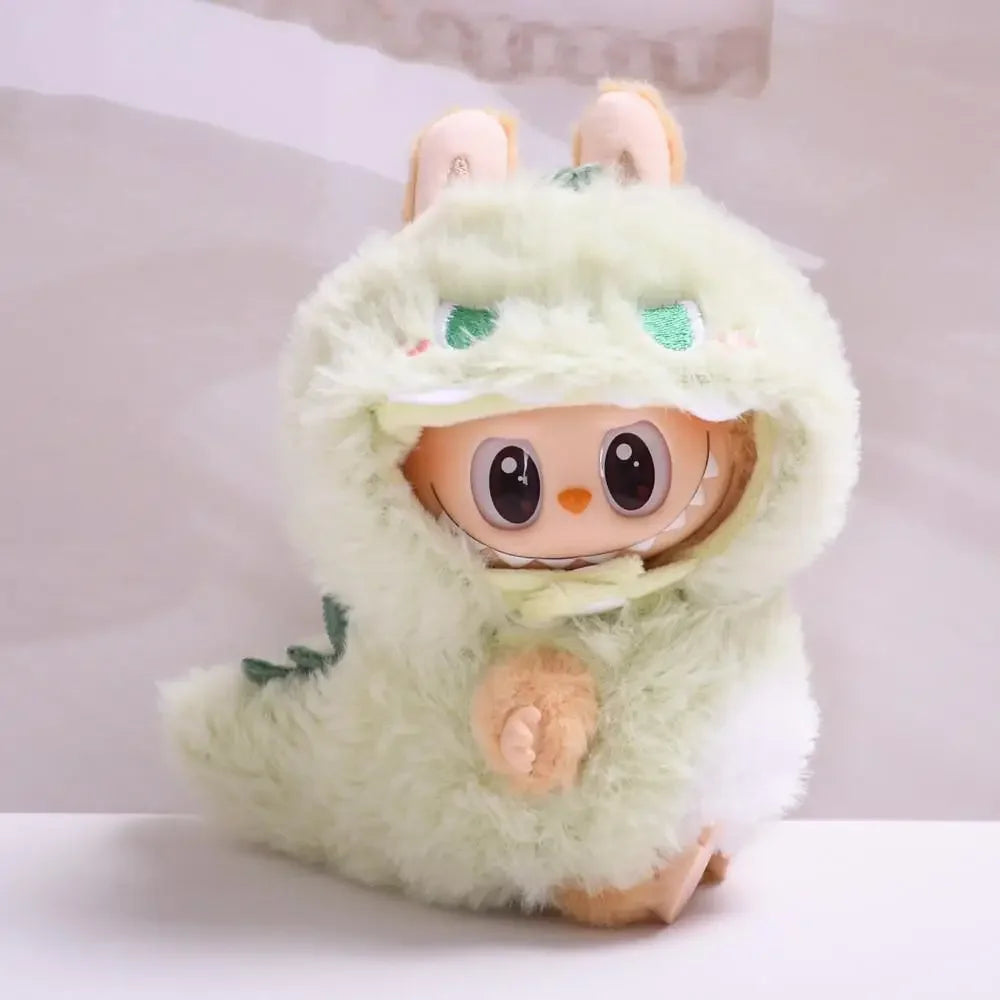 17cm Mini Plush Doll Clothes — Kpop EXO Labubu Idol V1 & V2 Bee, Dinosaur & Shark Costume Outfit Set, Doll Accessories Gift