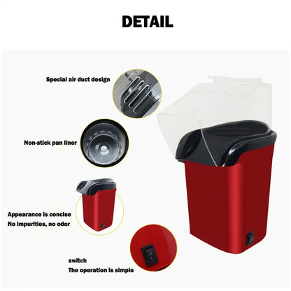 Fully Automatic Mini Popcorn Machine – 110V/220V Electric Popcorn Maker for Home Kitchen Use