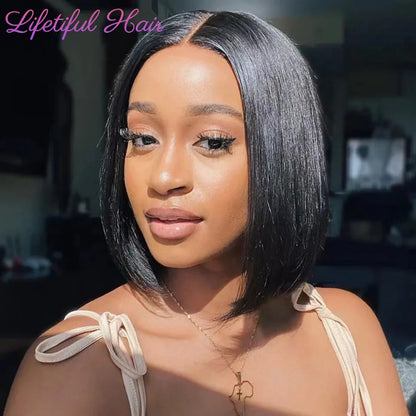 Glueless Bob Human Hair Wig — Ready-to-Wear Straight 4x4 Transparent Lace Closure for Women