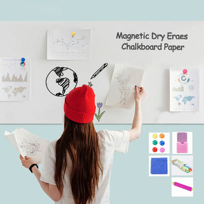Magnetic Dry Erase Chalkboard Contact Paper – Soft Whiteboard Wall Sticker for Home Office & Teaching