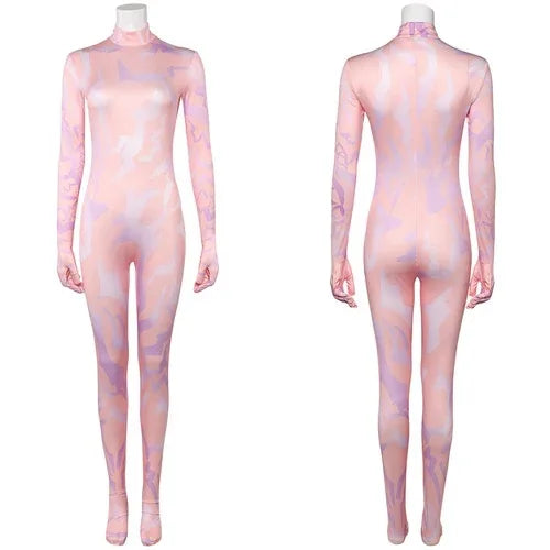 Demon Hunters Rumi Cosplay Costume – Colorful K-Pop Tattoo Jumpsuit, Devil Bodysuit for Anime Role-Play & Halloween Performance