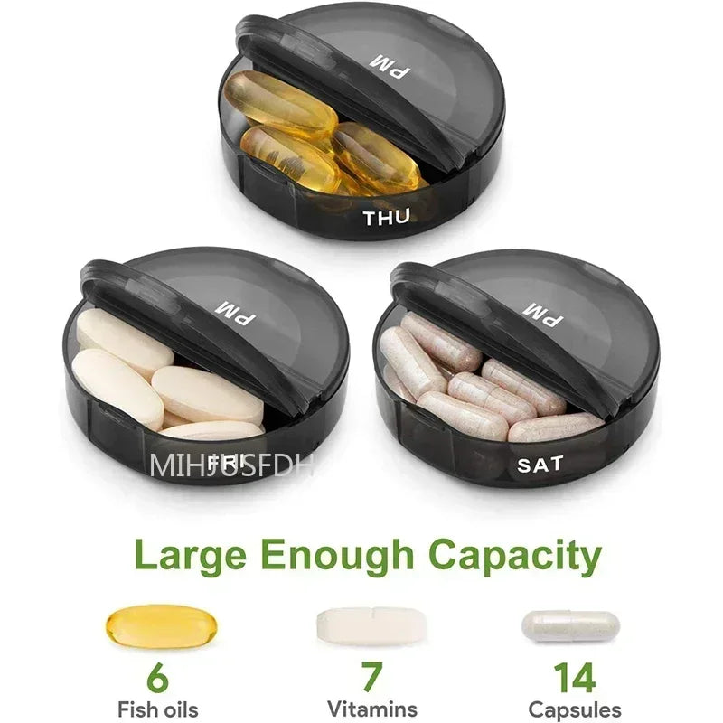 Weekly 7-Day Pill Organizer Box – 14-Slot Medicine Holder for Vitamins, Supplements & Daily Medications