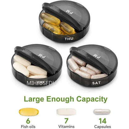 Weekly 7-Day Pill Organizer Box – 14-Slot Medicine Holder for Vitamins, Supplements & Daily Medications