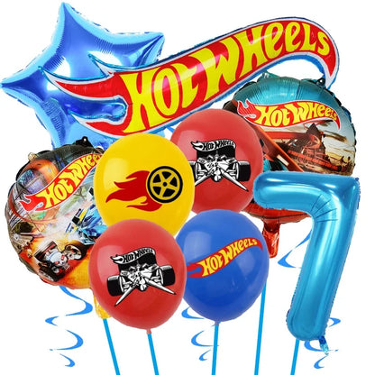 Kids Birthday Party Decoration Kit – Paper Tableware Set with Balloons, Plates, Cups & Tablecloth for Boys Baby Shower Party Supplies
