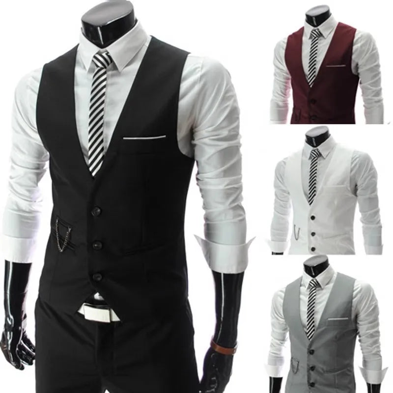 2023 New Arrival Men's Dress Vest - Slim Fit Suit Waistcoat, Casual Sleeveless Formal Business Jacket
