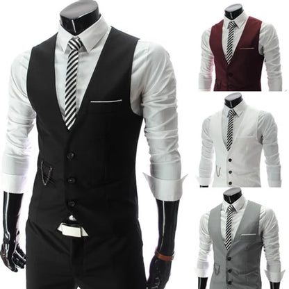 2023 New Arrival Men's Dress Vest - Slim Fit Suit Waistcoat, Casual Sleeveless Formal Business Jacket