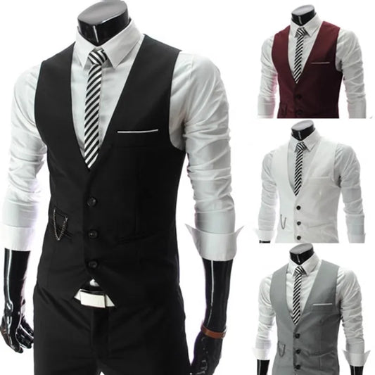 2023 New Arrival Men's Dress Vest - Slim Fit Suit Waistcoat, Casual Sleeveless Formal Business Jacket