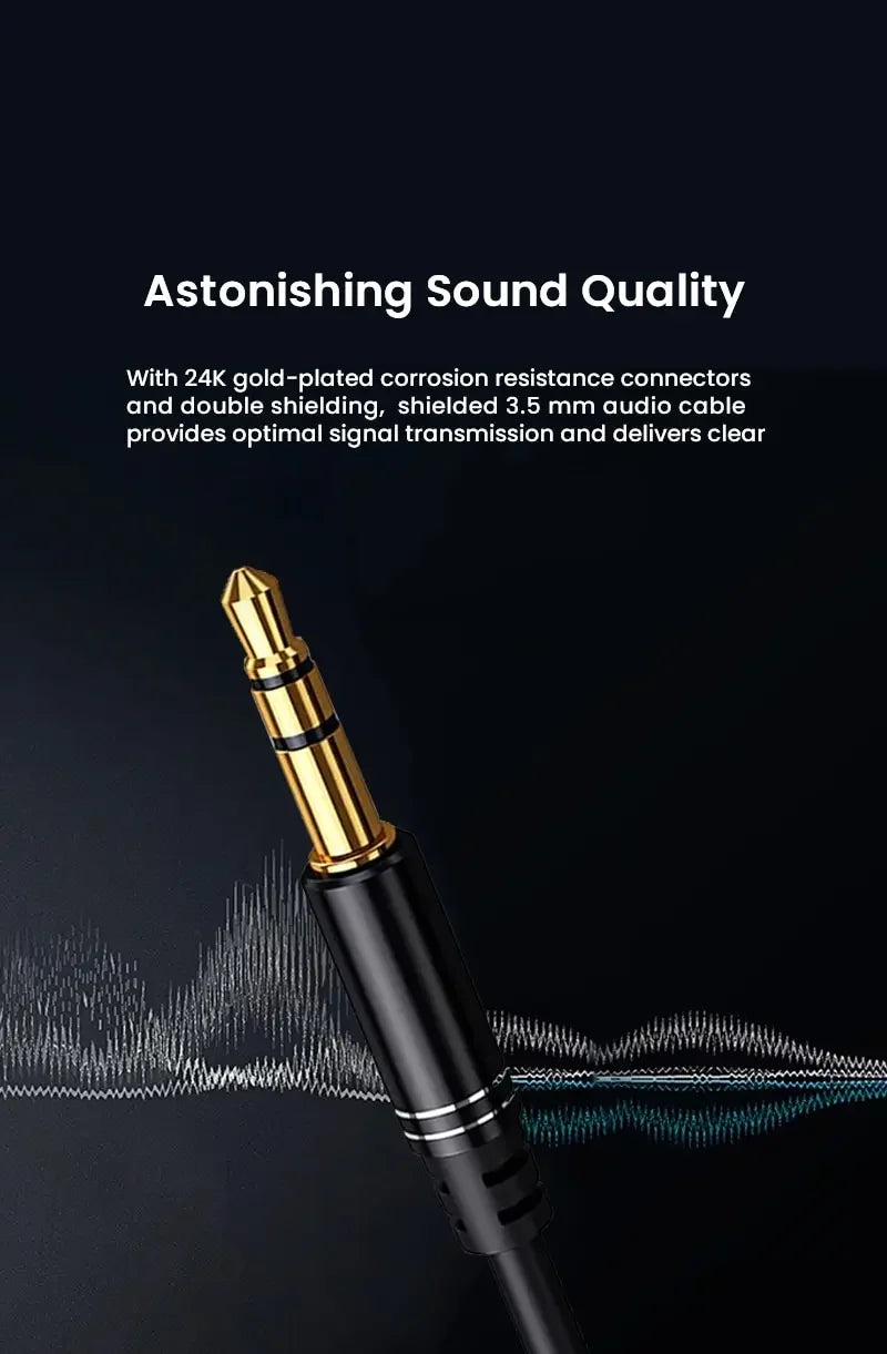 3.5mm Male to Male Aux Audio Cable — Compatible with Car Stereos, Speakers & Headphones