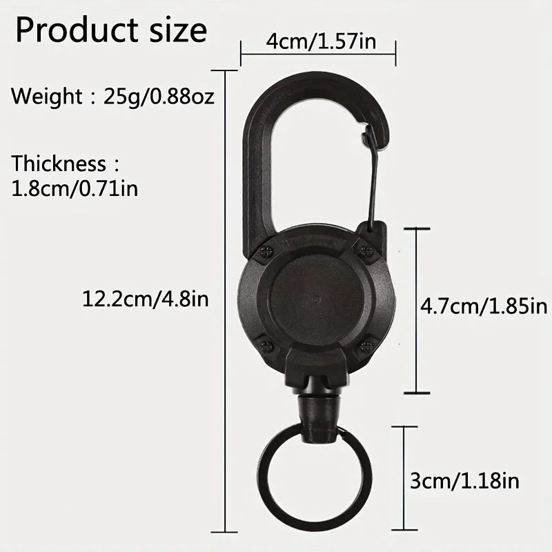 1/2/4PCS Retractable Keychain Badge Reel – Heavy Duty Extendable Holder with Carabiner for Men’s Outdoor Bags