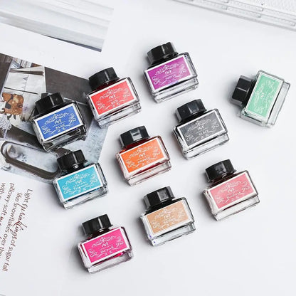 15ml Carbon-Free Fountain Pen Ink — Non-Carbon Ink Bottle for Stationery & Printing