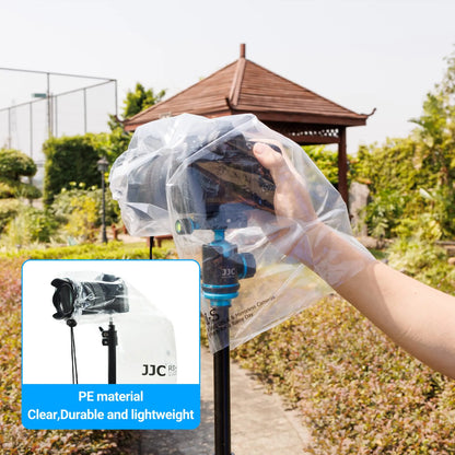 JJC 2-Pack Camera Rain Cover with Flash Protection – Waterproof Raincoat for Sony A6600/A6500/A7IV/A7III & Nikon Z7/Z6/Z5