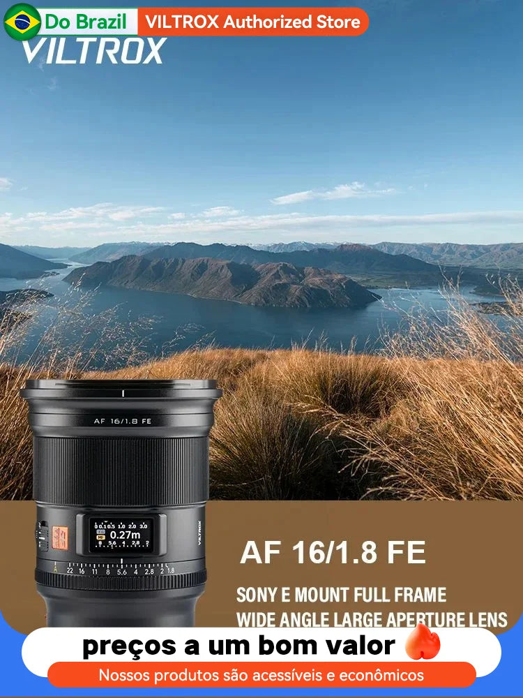 Viltrox AF 16mm F1.8 FE Wide Angle Fisheye Lens – Full Frame Camera Lens for Sony E Mount A7II, A7III, A7IV, A7SIII, A7RV, ZVE1