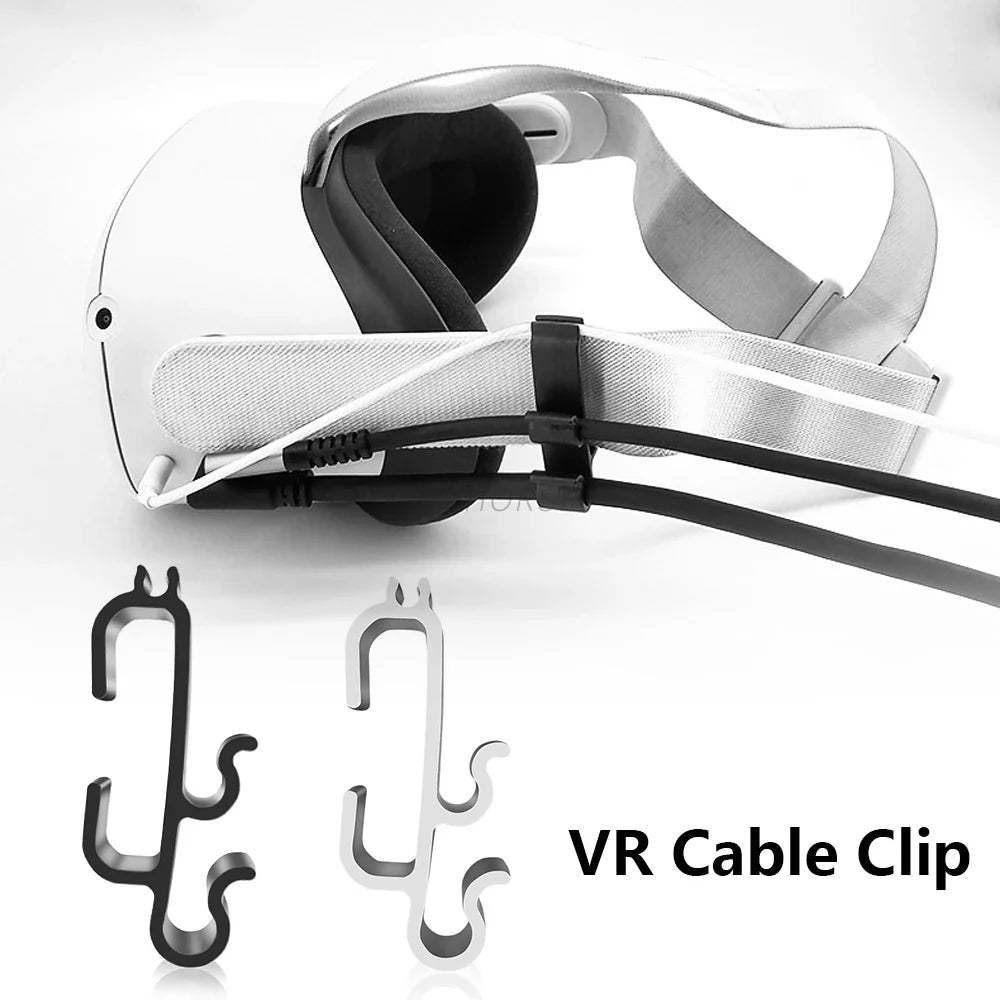 VR Cable Clamp Buckle – Data Line Fixer & Earphone Cord Clip for Oculus Quest 2 / Pico Neo 3, VR Strap Accessory