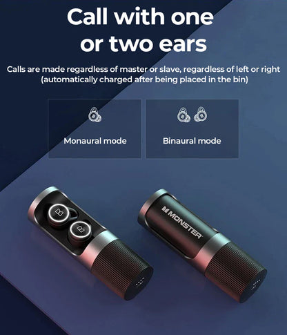 Monster Clarity 101 AirLinks TWS Earbuds | ENC Noise-Cancelling Waterproof Bluetooth Headphones