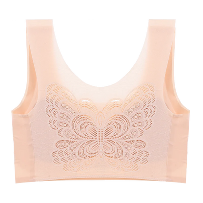 Plus Size Butterfly Back Push Up Bra – Seamless Women’s Bralette Lingerie, Comfortable Supportive Underwear with Beauty Back Design