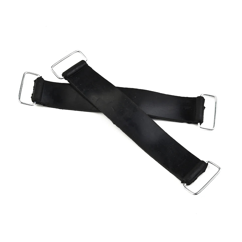 2pcs Motorcycle Rubber Battery Strap Holders — 18-23cm Belt for Honda, Scooters, Tricycles & All Motorcycles