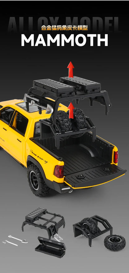 1:32 Dodge RAM 1000 TRX Mammoth Alloy Model Truck — Pull-Back with Sound & Light | Kids’ Collectible Birthday Gift