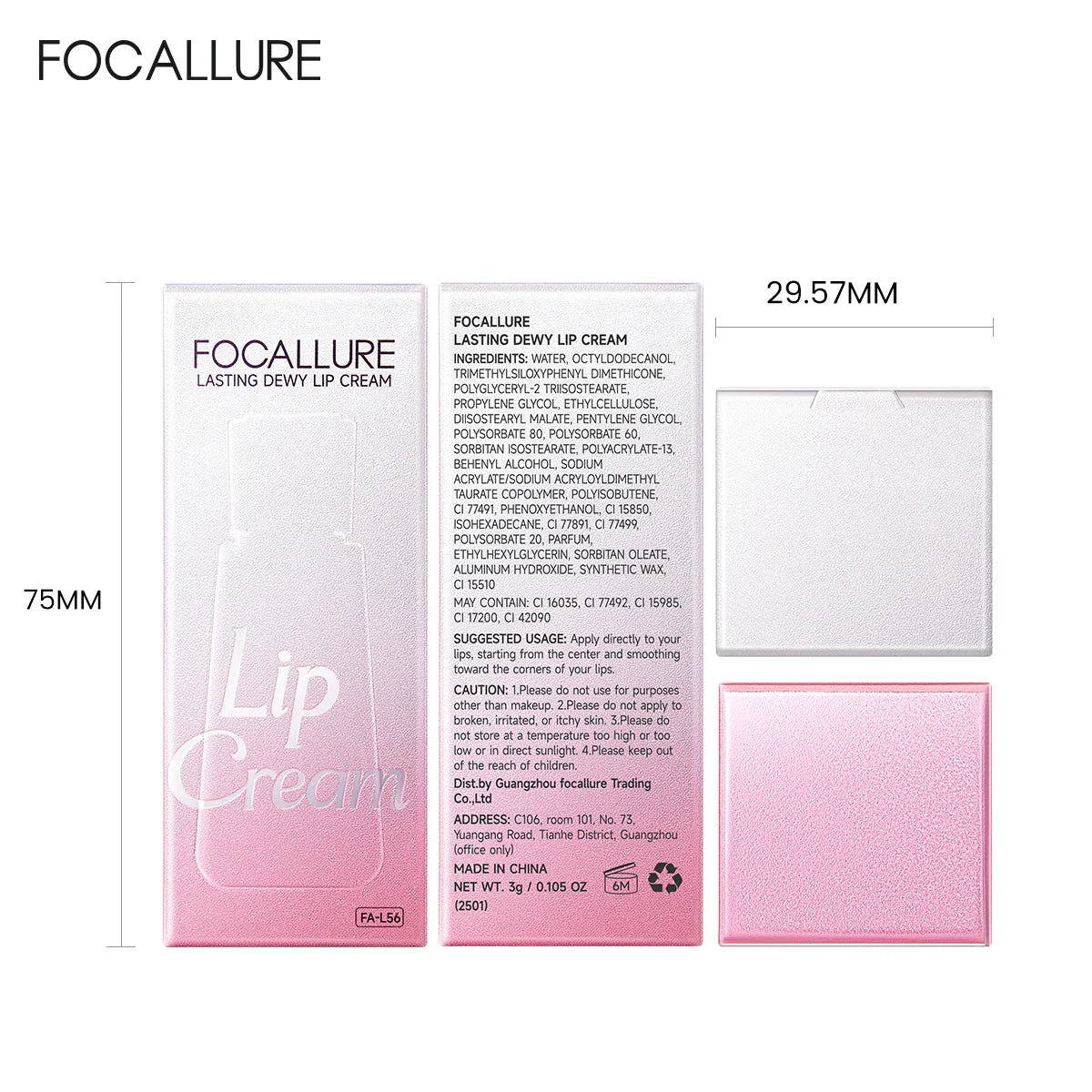 FOCALLURE 3D Mirror Lip Gloss – Lightweight, Non-Sticky, Long-Lasting & Moisturizing Lip Plumper Liquid Lipstick