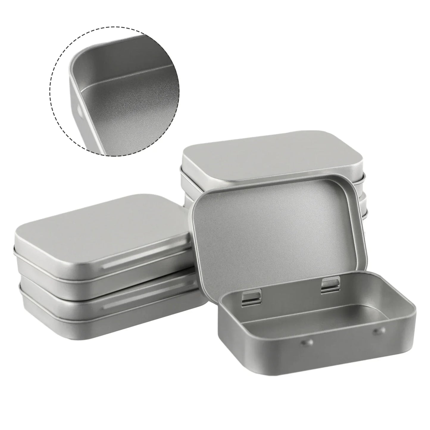 6PCS Mini Metal Storage Boxes — Tin-Plated Slide Cover for Jewelry, Pills, Cosmetics, and Portable Organizer