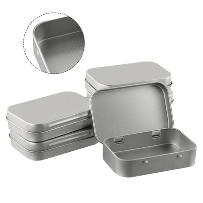 6PCS Mini Metal Storage Boxes — Tin-Plated Slide Cover for Jewelry, Pills, Cosmetics, and Portable Organizer