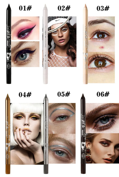 Waterproof Long-Lasting Eyeliner Pencil – Colorful Gel Eye Liner Pen in Blue, Black & White for Makeup and Beauty