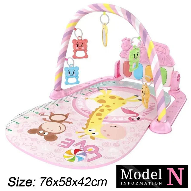 Baby Fitness Stand Music Play Gym – Newborn Piano Crawling Blanket & Pedal Activity Toy for Early Education (0-36 Months)