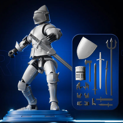 Knight Action Figures Paladin - 13-Jointed Movable Shapeshift Robot, 3D Printed Mannequin Character Toy, Kids Gifts